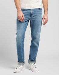 MESKIE SPODNIE LEE WEST SUMMER FUN 112372637. Spodnie materiałowe męskie Lee, bez wzorów, z jeansu. Za 219.99 zł.