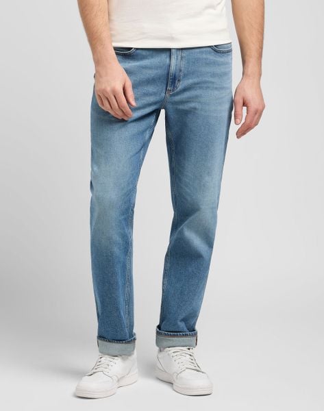 MESKIE SPODNIE LEE WEST SUMMER FUN 112372637. Spodnie materiałowe męskie Lee, bez wzorów, z jeansu. Za 219.99 zł.