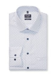 OLYMP Koszula "Luxor" - Modern fit - w kolorze biało-niebieskim rozmiar: 38. Białe koszule męskie Olymp, bez wzorów, z bawełny, bez kołnierzyka, bez ramiączek. Za 152.62 zł.