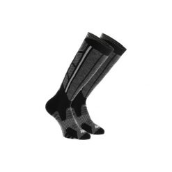 Skarpety turystyczne SH520 X-WARM długie. Czarne skarpetki damskie QUECHUA, bez wzorów, z elastanu. Za 59.99 zł.