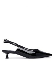 KARL LAGERFELD Czółenka Pasha KL30109R Czarny. Czarne czółenka damskie Karl Lagerfeld, bez wzorów, ze skóry, bez obcasa. Za 834.99 zł.