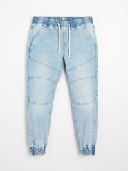 Spodnie jogger - niebieski. Niebieskie spodnie materiałowe męskie Sinsay, bez wzorów, z jeansu. Za 59.99 zł.