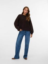 Vero Moda Sweter w kolorze brązowym rozmiar: XS. Brązowe swetry klasyczne damskie Vero Moda, xs, z wełny, bez kołnierzyka. Za 91.56 zł.