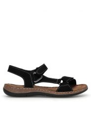 Go Soft Sandały WI23-4773-05 Czarny. Czarne sandały damskie GO SOFT, bez wzorów, ze skóry, bez obcasa, na płaskiej podeszwie. Za 159.99 zł.