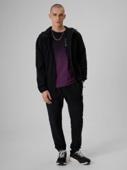 4F Spodnie casual męskie - czarna L. Czarne spodnie materiałowe męskie 4f, bez wzorów, z tkaniny, casualowe. Za 189.99 zł.