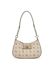 Guess Torebka Carrie Logo HWGP98 98180 Écru. Torebki klasyczne damskie Guess, z aplikacjami, ze skóry, bez dodatków. Za 549.99 zł.