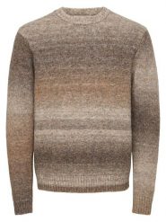 ONLY & SONS Sweter "Mack" w kolorze brązowo-beżowym rozmiar: S. Brązowe swetry męskie Only & Sons, s, bez wzorów, bez kołnierzyka. Za 184.95 zł.