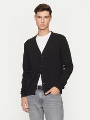 REPLAY Kardigan UK4456.000.G23138B Czarny Regular Fit. Czarne kardigany męskie Replay, l, bez wzorów, z bawełny, bez kołnierzyka. Za 399.99 zł.