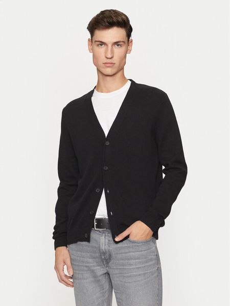 REPLAY Kardigan UK4456.000.G23138B Czarny Regular Fit. Czarne kardigany męskie Replay, l, bez wzorów, z bawełny, bez kołnierzyka. Za 399.99 zł.