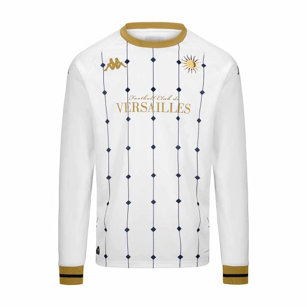 Koszulka wyjazdowa z długim rękawem FC Versailles 78 2024/25. Białe koszulki męskie z długim rękawem Kappa. Za 446.00 zł.