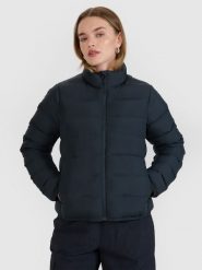 4F Kurtka puchowa z naturalnym wypełnieniem damska - czarna XS. Czarne kurtki damskie 4f, uniwersalny, bez wzorów, z dzianiny, bez kaptura. Za 499.99 zł.
