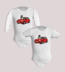 Renault 5 — body. Białe body niemowlęce nikiniki, bez wzorów, z bawełny, bez ramiączek. W wyprzedaży za 50.15 zł.