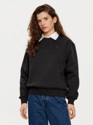 Tommy Hilfiger Bluza WW0WW41246 Czarny Relaxed Fit. Czarne bluzy bez kaptura damskie Tommy Hilfiger, xl, z bawełny. Za 229.99 zł.