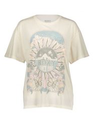 Roxy Koszulka w kolorze kremowym rozmiar: XS. Brązowe t-shirty damskie Roxy, xs, bez wzorów, z bawełny, bez kołnierzyka. Za 73.95 zł.