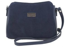 Listonoszka zamszowa BARBERINI'S granatowa 931-4. Niebieskie shopper bag damskie Barberinis, bez wzorów, ze skóry, duże, zamszowe, bez dodatków. Za 249.99 zł.