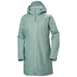 Damska długa wodoodporna kurtka z kapturem Helly Hansen Westport Ins. Zielone kurtki damskie Helly Hansen, l, bez wzorów, z kapturem. Za 775.00 zł.