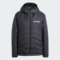 Kurtka Terrex Multi Synthetic Insulated Hooded. Czarne kurtki damskie Adidas, s, bez wzorów, z materiału, bez kaptura. Za 397.50 zł.