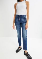 Dżinsy Boyfriend, mid waist. Niebieskie jeansy damskie bonprix. Za 159.99 zł.