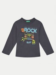 United Colors Of Benetton Bluzka 3ATNG10G7 Szary Regular Fit. Szare t-shirty chłopięce United Colors Of Benetton, bez wzorów, z bawełny, bez ramiączek. Za 49.99 zł.