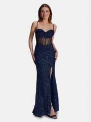 Hey Kyla Sukienka wieczorowa 5AI064HK Granatowy Regular Fit. Niebieskie sukienki damskie Hey Kyla, bez wzorów, z syntetyku, wizytowe, bez kołnierzyka, bez ramiączek. Za 969.99 zł.