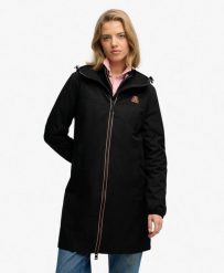 Superdry Długa Kurtka Windbreaker Luźny Krój (Czarna). Czarne kurtki damskie Superdry., bez wzorów, z materiału. Za 477.90 zł.