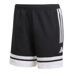 Spodenki damskie adidas Squadra Downtime. Czarne spodenki sportowe damskie Adidas, bez wzorów, z materiału, sportowe. Za 93.99 zł.