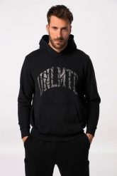 Męska Bluza z kapturem fitness bluza nadruk na piersi kieszeń kangurka. Czarne bluzy sportowe męskie JAY-PI, bez wzorów, z bawełny, sportowe, bez kołnierzyka, bez ramiączek. Za 279.99 zł.