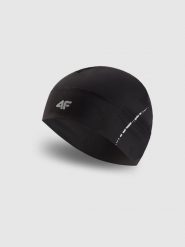 4F Czapka do biegania uniseks - czarna L/XL. Czarne czapki męskie 4f, bez wzorów, z elastanu, klasyczne. Za 69.99 zł.