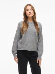 Vila Sweter "Vilas" w kolorze szarym rozmiar: S. Szare swetry klasyczne damskie Vila, s, bez kołnierzyka. Za 82.99 zł.