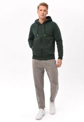 Bawełniana bluza B-FLOCK. Zielone bluzy sportowe męskie Volcano, bez wzorów, z bawełny, klasyczne, bez kołnierzyka, bez ramiączek. Za 189.99 zł.