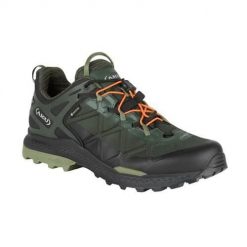 Buty trekkingowe męskie Aku Rocket Dfs Gtx. Zielone buty trekkingowe męskie Aku, z materiału, bez zapięcia, trekkingowe. Za 830.50 zł.