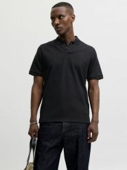 Jack & Jones koszulka polo Mężczyźni czarny, L. Czarne koszulki polo męskie Jack & Jones, l, bez wzorów, bez ramiączek. Za 79.95 zł.