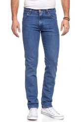 SPODNIE MĘSKIE WRANGLER STRAIGHT B&Y PITSTOP W11TGX161 112126029. Niebieskie spodnie materiałowe męskie Wrangler, bez wzorów, z jeansu. Za 199.99 zł.