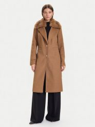 Guess Płaszcz wełniany W5BL19 W2642 Brązowy Regular Fit. Brązowe płaszcze damskie Guess, na zimę, m, z aplikacjami, z syntetyku. Za 659.99 zł.