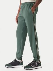 EA7 Emporio Armani Spodnie dresowe 7M001482 AF12660 U7260 Zielony Regular Fit. Zielone spodnie dresowe męskie EA7 Emporio Armani, bez wzorów, z dresówki. Za 509.99 zł.