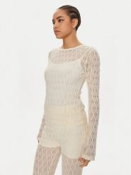 Gestuz Bluzka Lica 10909128 Écru Slim Fit. Bluzki damskie Gestuz, m, bez wzorów, z syntetyku, bez ramiączek. Za 319.99 zł.
