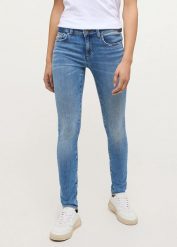 Damskie Spodnie Jeansowe Mustang Style Quincy Skinny Denim Blue 1013600 5000 402. Niebieskie spodnie materiałowe damskie Mustang, bez wzorów, z denimu. Za 219.99 zł.