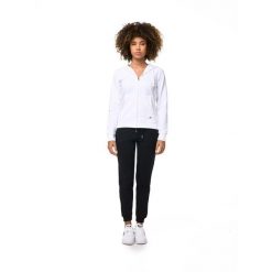 Bluza z kaptur na co dzień na siłownię. Białe bluzy sportowe damskie LEONE 1947 APPAREL, bez wzorów, z bawełny, bez ramiączek, bez kaptura. W wyprzedaży za 179.45 zł.