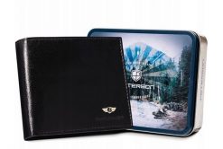 Portfel skórzany Peterson [DH] PTN 334-P czarny. Czarne portfele męskie Peterson, bez wzorów, ze skóry. Za 100.99 zł.