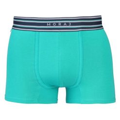 Niebieskie Bokserki Męskie Moraj. Niebieskie bokserki męskie Moraj, bez wzorów, z bawełny. Za 34.99 zł.
