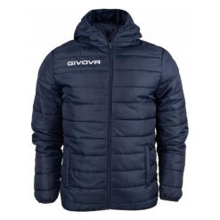 Męska Gruba Kurtka Z Kapturem Z Podszewką. Niebieskie kurtki męskie Givova, m, bez wzorów, z puchu, sportowe, z kapturem. Za 295.99 zł.