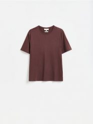 T-shirt regular z modalem - bordowy. Czerwone t-shirty męskie Reserved, l, bez wzorów, z bawełny, bez kołnierzyka. Za 99.99 zł.