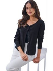 Heine Kardigan w kolorze czarnym rozmiar: 36. Czarne kardigany damskie Heine, bez wzorów. Za 78.99 zł.