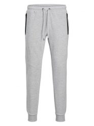 Jack & Jones Spodnie dresowe "Will" w kolorze jasnoszarym rozmiar: L. Szare spodnie dresowe męskie Jack & Jones, bez wzorów, z dresówki. Za 114.17 zł.