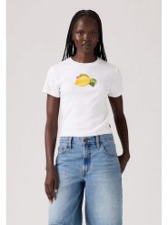 Levi's Koszulka w kolorze białym rozmiar: L. Białe bluzki damskie Levi's, l, bez wzorów, z bawełny, bez kołnierzyka, bez ramiączek. Za 88.64 zł.