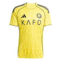Koszulka domowa Al-Nassr FC 2025/26. Żółte t-shirty sportowe męskie Adidas, l, z materiału, bez ramiączek, do piłki nożnej. Za 320.50 zł.