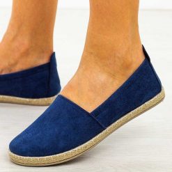 Granatowe espadryle damskie, półbuty Potocki 16332. Niebieskie espadryle damskie POTOCKI, bez wzorów, z zamszu, bez obcasa. Za 89.00 zł.