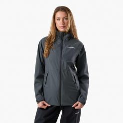 Kurtka przeciwdeszczowa damska Swedemount Orust Rain Jacket wodoodporna. Niebieskie kurtki damskie SWEDEMOUNT, bez wzorów, bez kaptura. Za 329.99 zł.