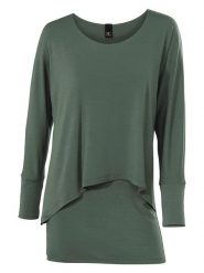 Heine Koszulka w kolorze zielonym rozmiar: 44. Zielone bluzki damskie Heine, bez wzorów, bez kołnierzyka. Za 126.99 zł.