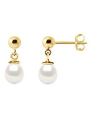 Pearline Złote kolczyki-wkrętki z perłami rozmiar: onesize. Białe kolczyki damskie Pearline, z perłą, złote. Za 556.99 zł.